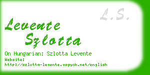 levente szlotta business card